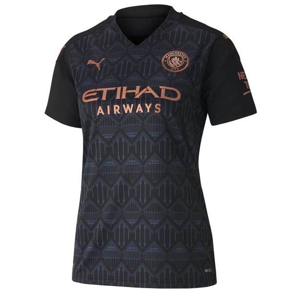 Camiseta Manchester City 2ª Mujer 2020 2021 Negro